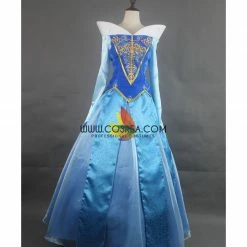 Cosrea Sleeping Beauty Aurora Embroidered Blue Velvet Cosplay Costume Disney Inspired