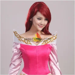 Cosrea Disney Inspired Sleeping Beauty Aurora Multilayer With Train Cosplay Costume