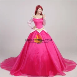 Cosrea Disney Inspired Sleeping Beauty Aurora Multilayer With Train Cosplay Costume