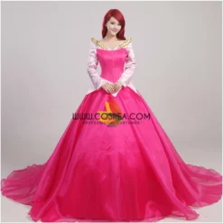 Cosrea Disney Inspired Sleeping Beauty Aurora Multilayer With Train Cosplay Costume