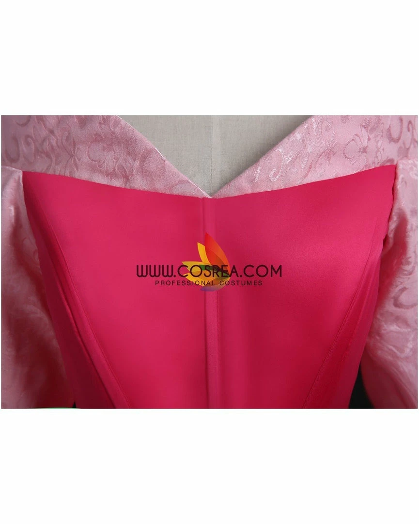 Cosrea Disney Inspired Sleeping Beauty Aurora Park Inspired Brocade Satin Cosplay Costume 10 Cosrea Disney Inspired Sleeping Beauty Aurora Park Inspired Brocade Satin Cosplay Costume