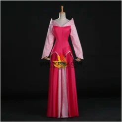 Cosrea Disney Inspired Sleeping Beauty Aurora Park Inspired Brocade Satin Cosplay Costume