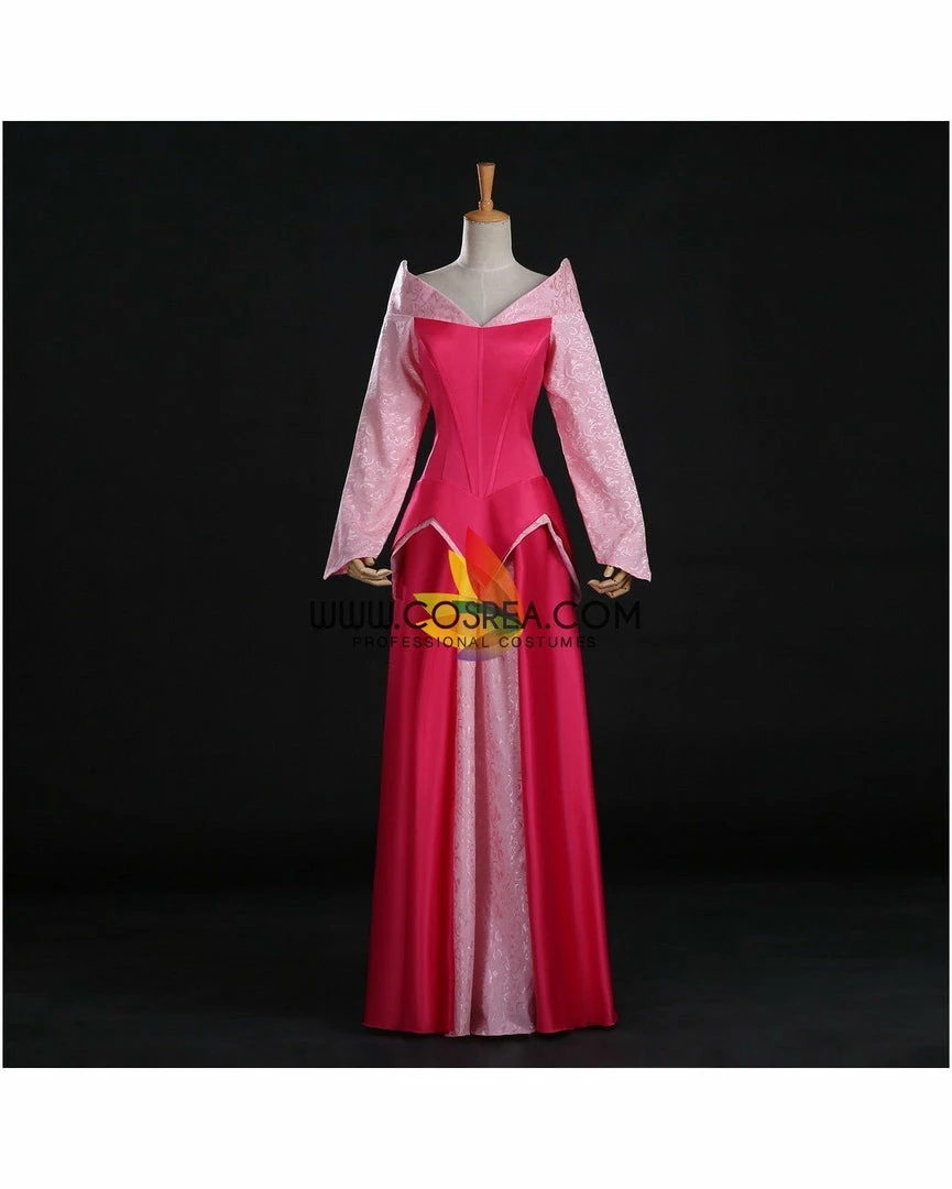 Cosrea Disney Inspired Sleeping Beauty Aurora Park Inspired Brocade Satin Cosplay Costume 4 Cosrea Disney Inspired Sleeping Beauty Aurora Park Inspired Brocade Satin Cosplay Costume