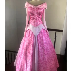 Cosrea Sleeping Beauty Aurora Park Inspired Satin Cosplay Costume Disney Inspired