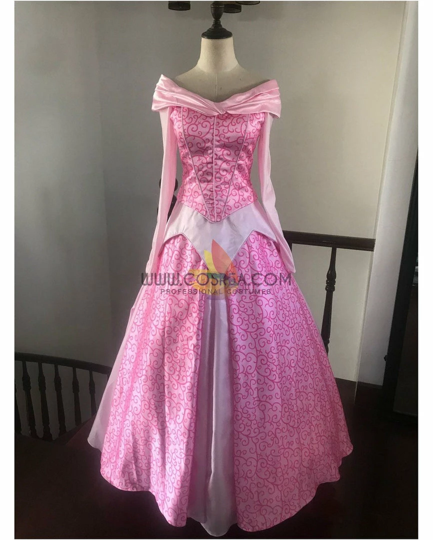 Cosrea Sleeping Beauty Aurora Park Inspired Satin Cosplay Costume Disney Inspired 4 Cosrea Sleeping Beauty Aurora Park Inspired Satin Cosplay Costume Disney Inspired