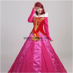 Cosrea Disney Inspired Sleeping Beauty Aurora Velvet Embroidered Cosplay Costume 10 Cosrea Disney Inspired Sleeping Beauty Aurora Velvet Embroidered Cosplay Costume