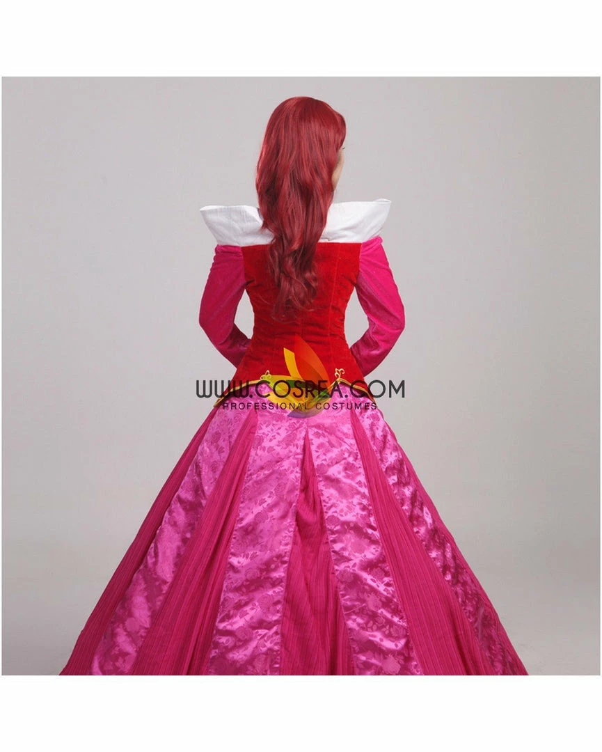 Cosrea Disney Inspired Sleeping Beauty Aurora Velvet Embroidered Cosplay Costume 7 Cosrea Disney Inspired Sleeping Beauty Aurora Velvet Embroidered Cosplay Costume