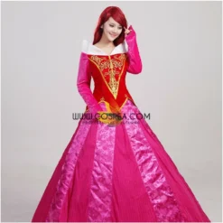 Cosrea Disney Inspired Sleeping Beauty Aurora Velvet Embroidered Cosplay Costume 11 Cosrea Disney Inspired Sleeping Beauty Aurora Velvet Embroidered Cosplay Costume