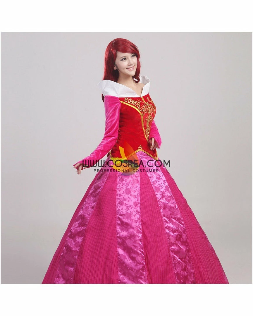 Cosrea Disney Inspired Sleeping Beauty Aurora Velvet Embroidered Cosplay Costume 8 Cosrea Disney Inspired Sleeping Beauty Aurora Velvet Embroidered Cosplay Costume