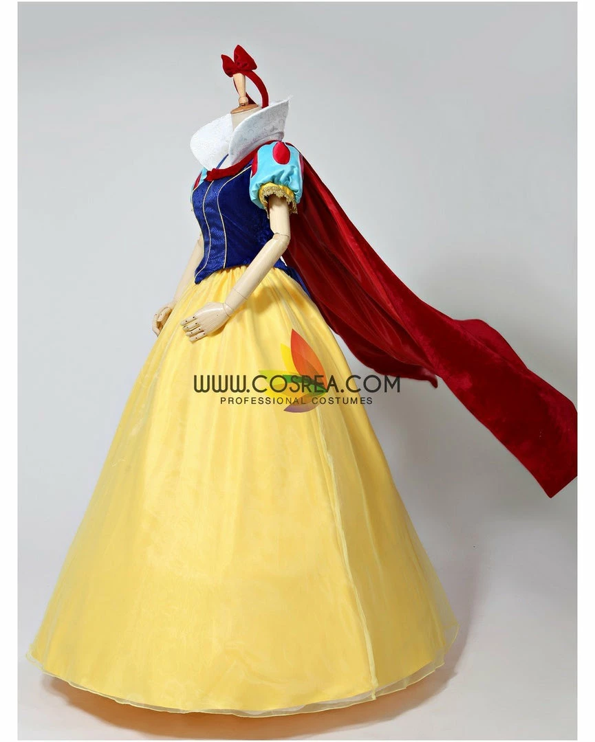 Cosrea Disney Inspired Snow White Brocade Satin Cosplay Costume 5 Cosrea Disney Inspired Snow White Brocade Satin Cosplay Costume