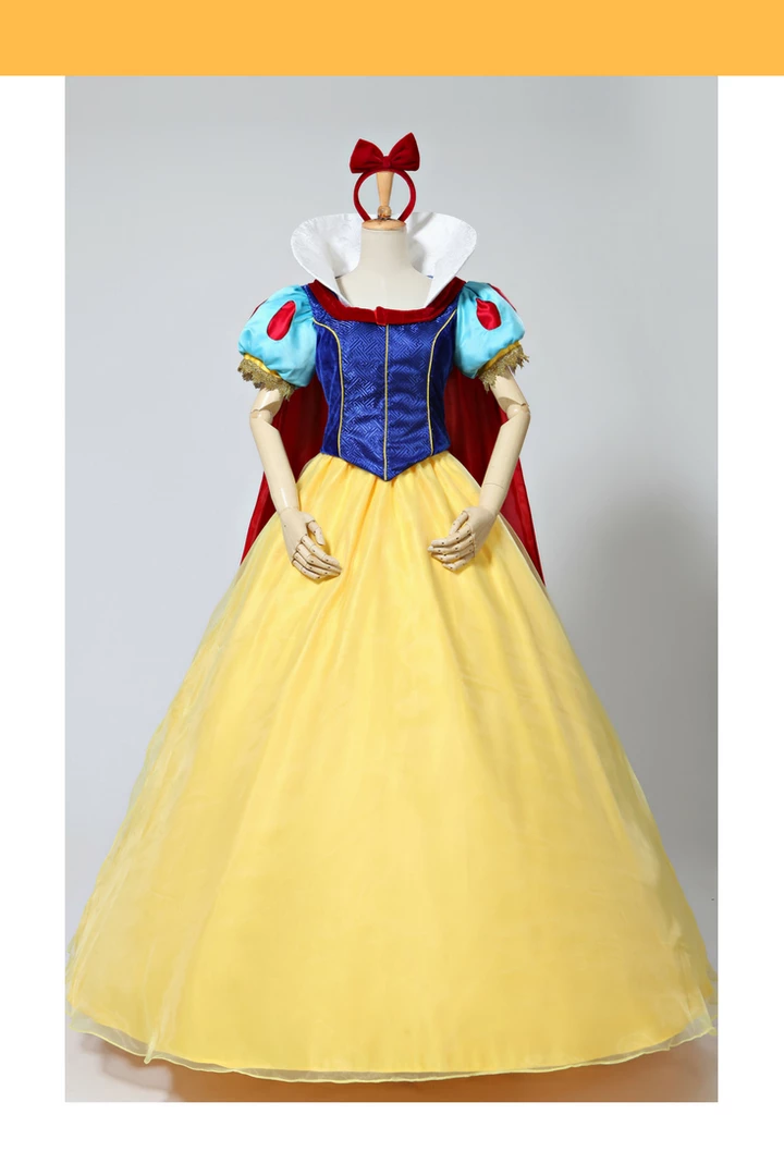 Cosrea Disney Inspired Snow White Brocade Satin Cosplay Costume 3 Cosrea Disney Inspired Snow White Brocade Satin Cosplay Costume