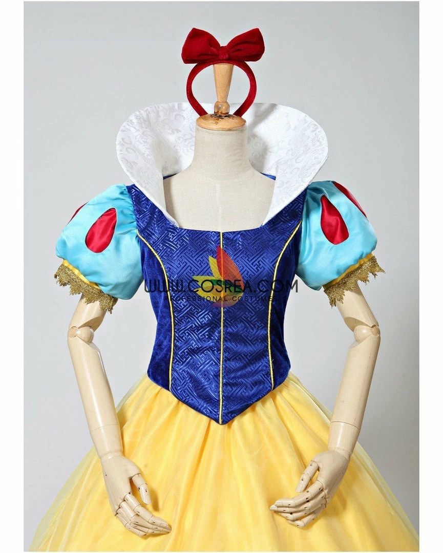 Cosrea Disney Inspired Snow White Brocade Satin Cosplay Costume 10 Cosrea Disney Inspired Snow White Brocade Satin Cosplay Costume
