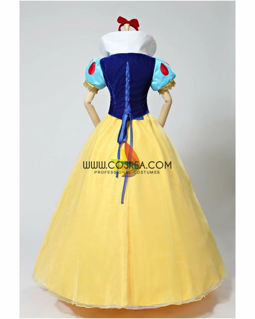 Cosrea Disney Inspired Snow White Brocade Satin Cosplay Costume 11 Cosrea Disney Inspired Snow White Brocade Satin Cosplay Costume