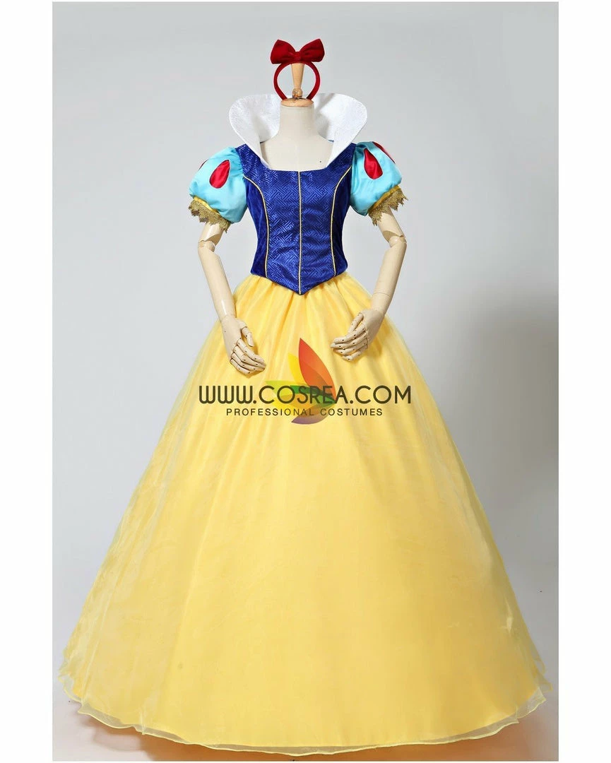 Cosrea Disney Inspired Snow White Brocade Satin Cosplay Costume 7 Cosrea Disney Inspired Snow White Brocade Satin Cosplay Costume