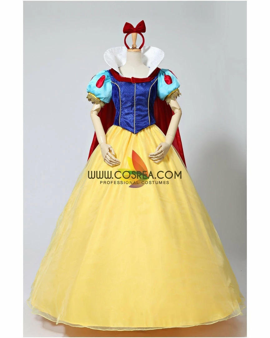 Cosrea Disney Inspired Snow White Brocade Satin Cosplay Costume 4 Cosrea Disney Inspired Snow White Brocade Satin Cosplay Costume