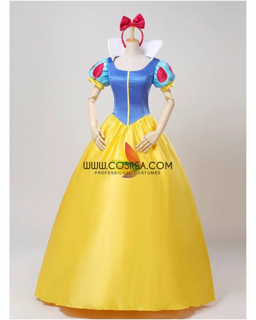 Cosrea Disney Inspired Snow White Classic Satin Cosplay Costume 4 Cosrea Disney Inspired Snow White Classic Satin Cosplay Costume