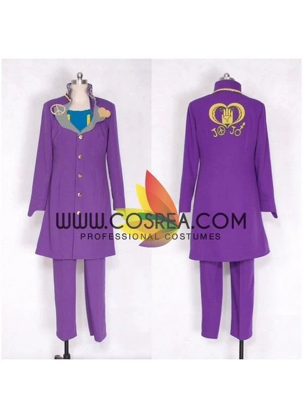 Cosrea JoJo's Bizarre Adventure Josuke Higashikata Purple Cosplay Costume Cosplay Costumes 4 Cosrea JoJo's Bizarre Adventure Josuke Higashikata Purple Cosplay Costume Cosplay Costumes