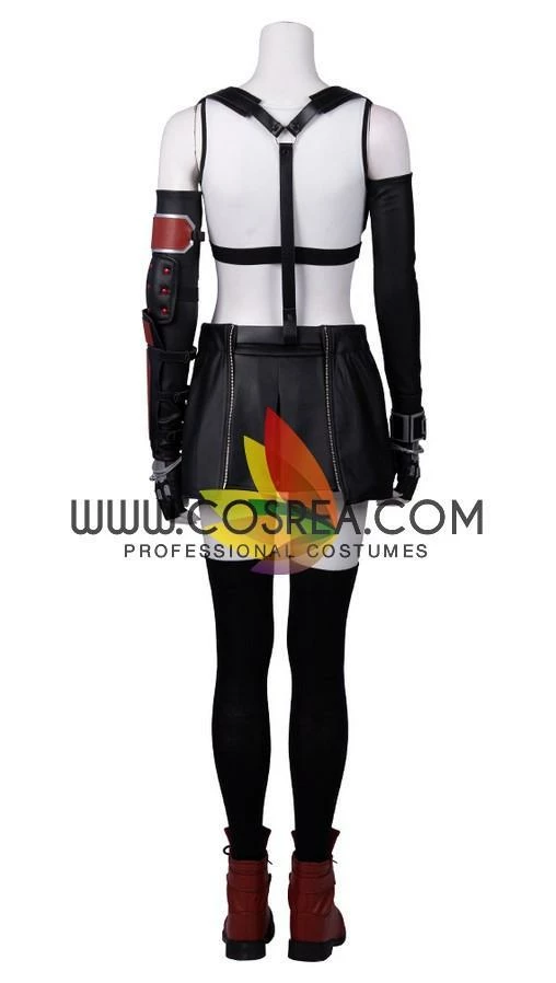 Cosrea Cosplay Costumes Final Fantasy 7 Remake Tifa PU Leather Complete Cosplay Costume 7 Cosrea Cosplay Costumes Final Fantasy 7 Remake Tifa PU Leather Complete Cosplay Costume