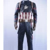 Cosrea Captain America Metallic Navy PU Leather Cosplay Costume