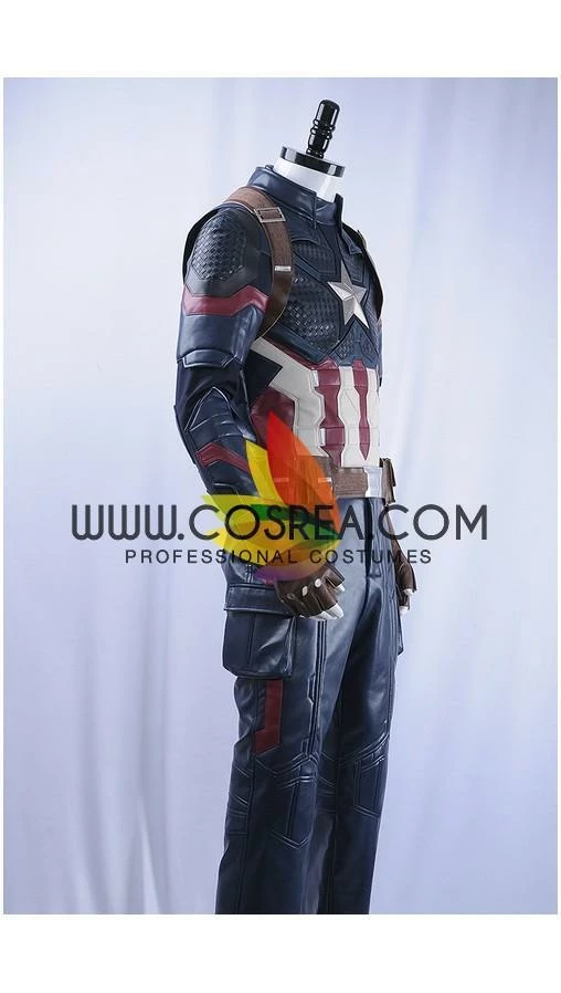 Cosrea Captain America Metallic Navy PU Leather Cosplay Costume 5 Cosrea Captain America Metallic Navy PU Leather Cosplay Costume