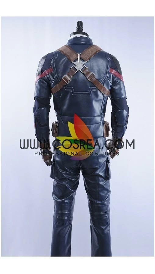 Cosrea Captain America Metallic Navy PU Leather Cosplay Costume 7 Cosrea Captain America Metallic Navy PU Leather Cosplay Costume