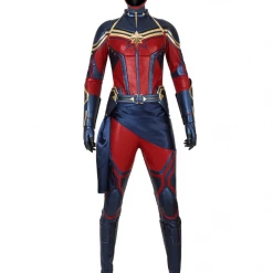 Cosrea Captain Marvel Infinity War Metallic Blue PU Leather Cosplay Costume Cosplay Costumes