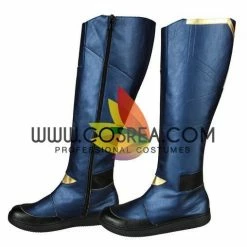 Cosrea Captain Marvel Infinity War Metallic Blue PU Leather Cosplay Costume Cosplay Costumes