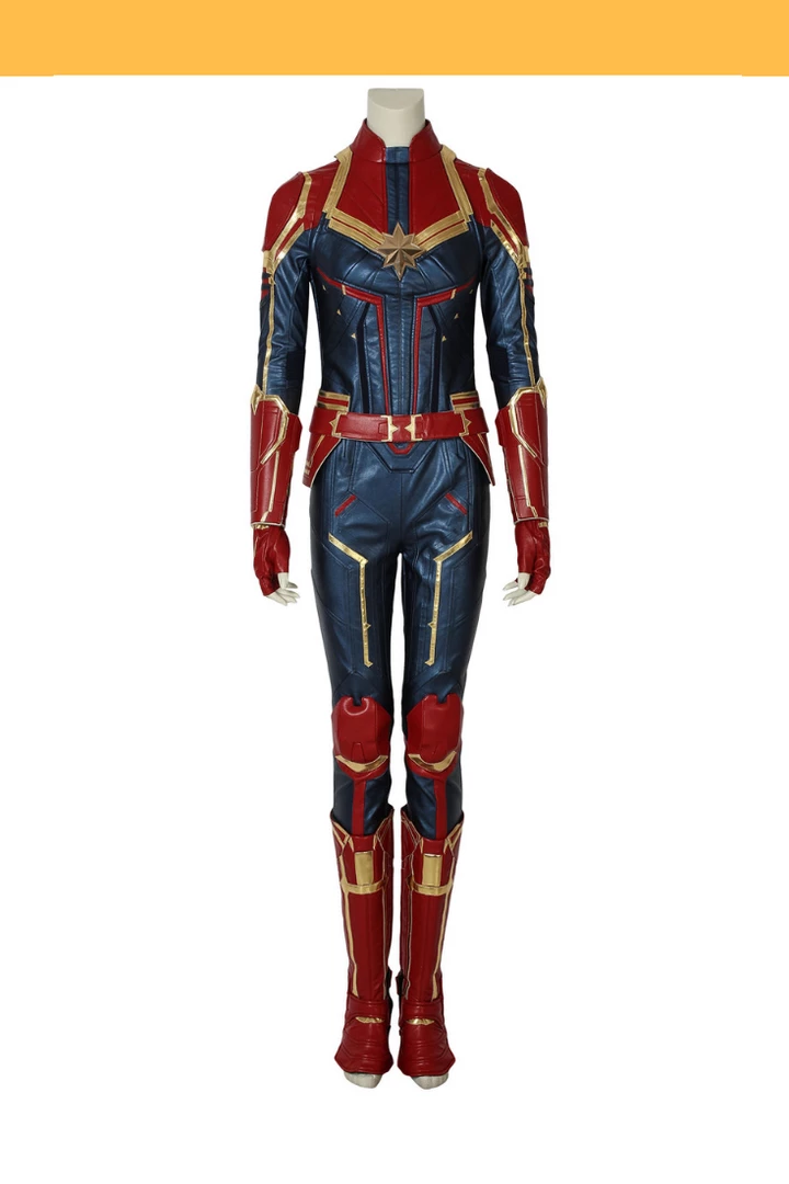 Cosrea Captain Marvel Metallic Blue PU Leather Cosplay Costume 4 Cosrea Captain Marvel Metallic Blue PU Leather Cosplay Costume