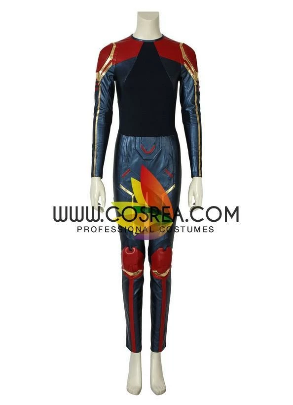 Cosrea Captain Marvel Metallic Blue PU Leather Cosplay Costume 10 Cosrea Captain Marvel Metallic Blue PU Leather Cosplay Costume