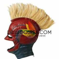 Cosrea Captain Marvel Metallic Blue PU Leather Cosplay Costume 41 Cosrea Captain Marvel Metallic Blue PU Leather Cosplay Costume