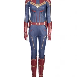 Cosrea Cosplay Costumes Captain Marvel Sapphire Blue PU Leather Cosplay Costume