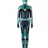 Cosrea Cosplay Costumes Captain Marvel Star Force Turquoise PU Leather Cosplay Costume