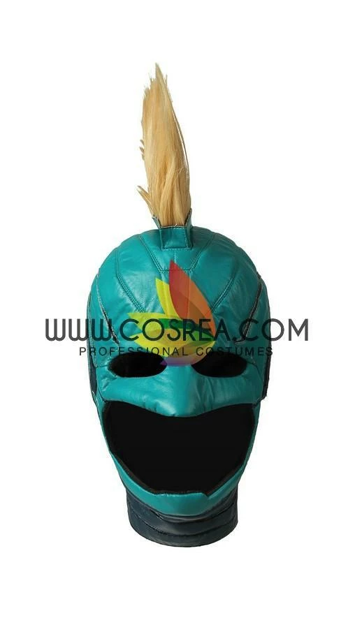 Cosrea Cosplay Costumes Captain Marvel Star Force Turquoise PU Leather Cosplay Costume 5 Cosrea Cosplay Costumes Captain Marvel Star Force Turquoise PU Leather Cosplay Costume