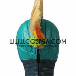 Cosrea Cosplay Costumes Captain Marvel Star Force Turquoise PU Leather Cosplay Costume 13 Cosrea Cosplay Costumes Captain Marvel Star Force Turquoise PU Leather Cosplay Costume