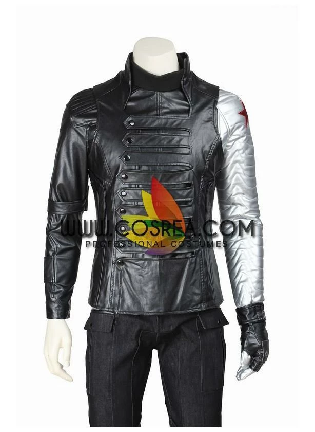 Cosrea Marvel Universe Winter Soldier PU Leather Cosplay Costume 8 Cosrea Marvel Universe Winter Soldier PU Leather Cosplay Costume