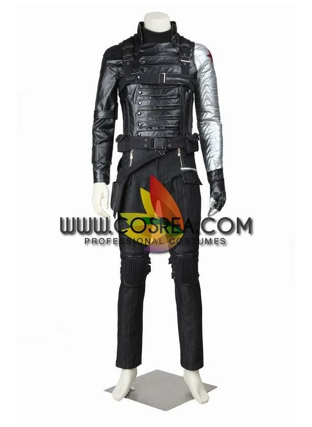 Cosrea Marvel Universe Winter Soldier PU Leather Cosplay Costume 4 Cosrea Marvel Universe Winter Soldier PU Leather Cosplay Costume
