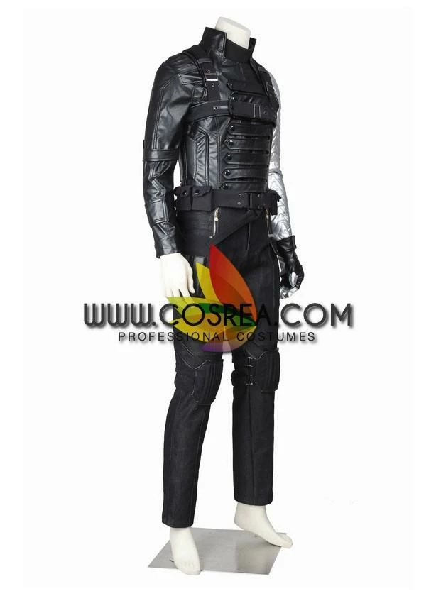 Cosrea Marvel Universe Winter Soldier PU Leather Cosplay Costume 5 Cosrea Marvel Universe Winter Soldier PU Leather Cosplay Costume