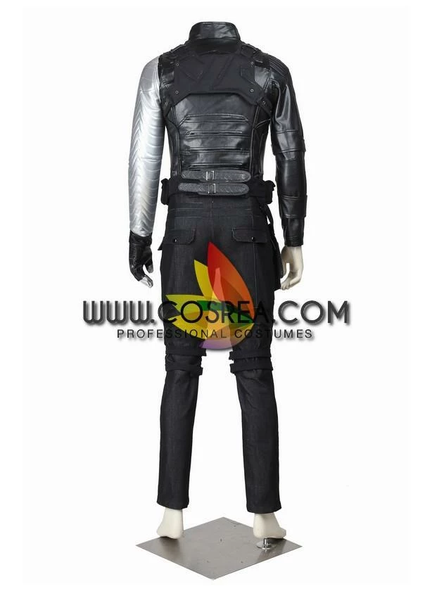 Cosrea Marvel Universe Winter Soldier PU Leather Cosplay Costume 6 Cosrea Marvel Universe Winter Soldier PU Leather Cosplay Costume
