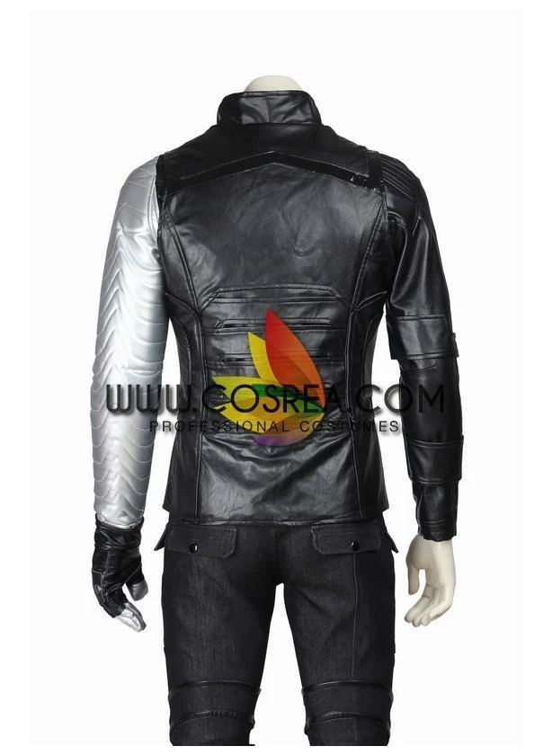 Cosrea Marvel Universe Winter Soldier PU Leather Cosplay Costume 9 Cosrea Marvel Universe Winter Soldier PU Leather Cosplay Costume
