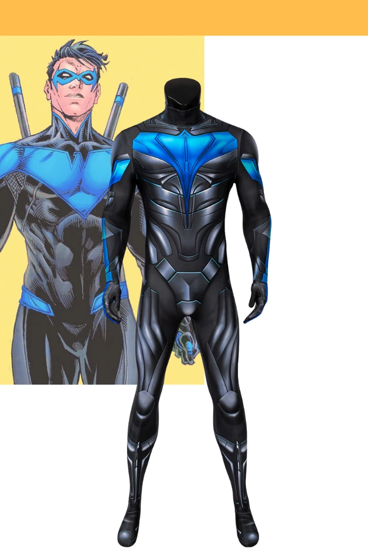Cosrea Cosplay Costumes Nightwing Titans Digital Printed Cosplay Costume 3 Cosrea Cosplay Costumes Nightwing Titans Digital Printed Cosplay Costume