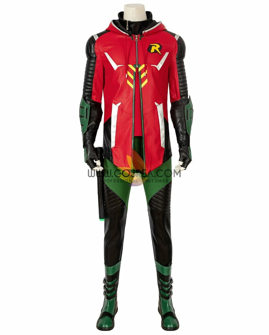 Cosrea DC Universe Robin Gotham Knights PU Leather Cosplay Costume 19 Cosrea DC Universe Robin Gotham Knights PU Leather Cosplay Costume
