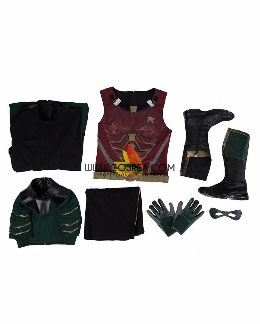 Cosrea Titan Robin PU Leather Custom Cosplay Costume DC Universe 9 Cosrea Titan Robin PU Leather Custom Cosplay Costume DC Universe
