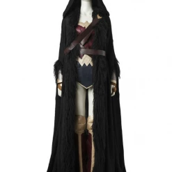 Cosrea DC Universe Wonder Woman Faux Fur Cloak With Belt Set Cosplay Costume