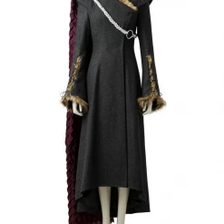 Cosrea Daenerys Charcoal Fur Trimmed Game Of Thrones Cosplay Costume