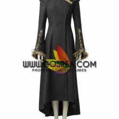 Cosrea Daenerys Charcoal Fur Trimmed Game Of Thrones Cosplay Costume