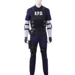 Cosrea Resident Evil Remake Leon Navy Blue Cosplay Costume