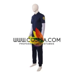 Cosrea Resident Evil Remake Leon Navy Blue Cosplay Costume