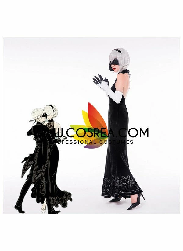 Cosrea NieR Automata 2B Evening Dress Cosplay Costume 7 Cosrea NieR Automata 2B Evening Dress Cosplay Costume