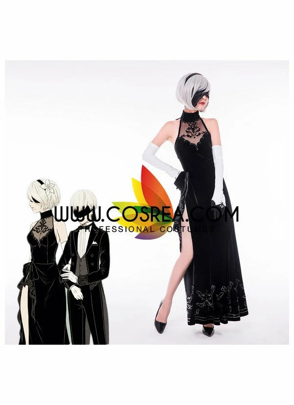 Cosrea NieR Automata 2B Evening Dress Cosplay Costume 6 Cosrea NieR Automata 2B Evening Dress Cosplay Costume