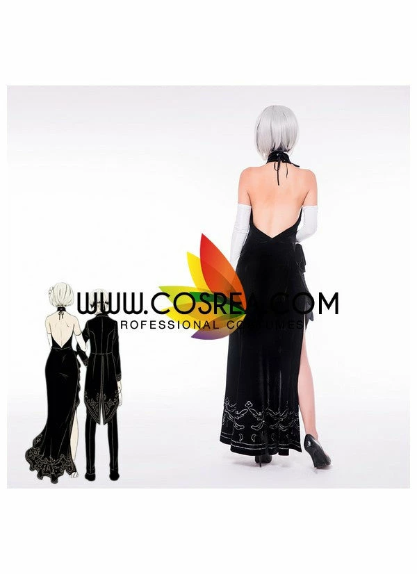 Cosrea NieR Automata 2B Evening Dress Cosplay Costume 8 Cosrea NieR Automata 2B Evening Dress Cosplay Costume